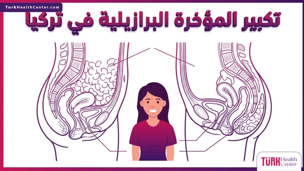 إنفوجرافيك تشريحي يوضح آلية نقل الدهون في عملية تكبير المؤخرة البرازيلية في تركيا.