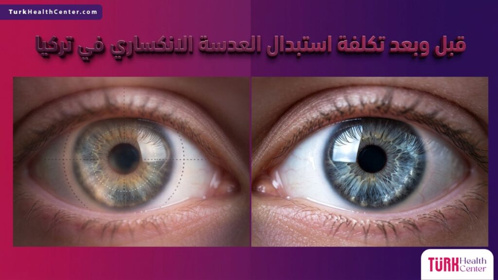 مقارنة دقيقة قبل وبعد توضح التحسن الملحوظ في الرؤية، للإجابة عن تساؤلات تكلفة استبدال العدسة الانكساري في تركيا.