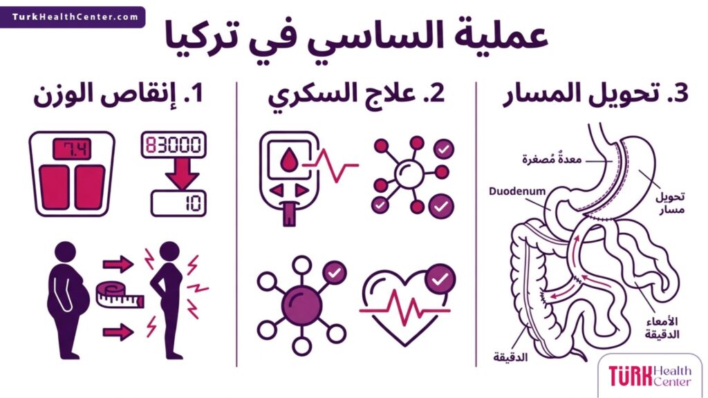 رسم بياني يوضح الفوائد الثلاثة الرئيسية لنجاح عملية الساسي في تركيا