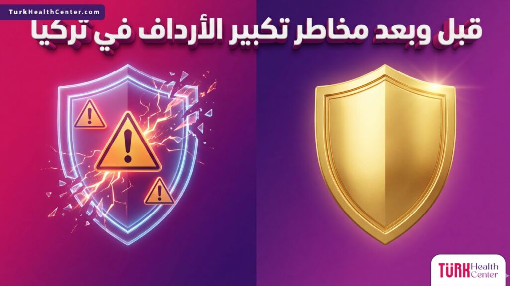 مقارنة توضيحية قبل وبعد تجنب مخاطر تكبير الأرداف في تركيا والوصول لنتائج آمنة