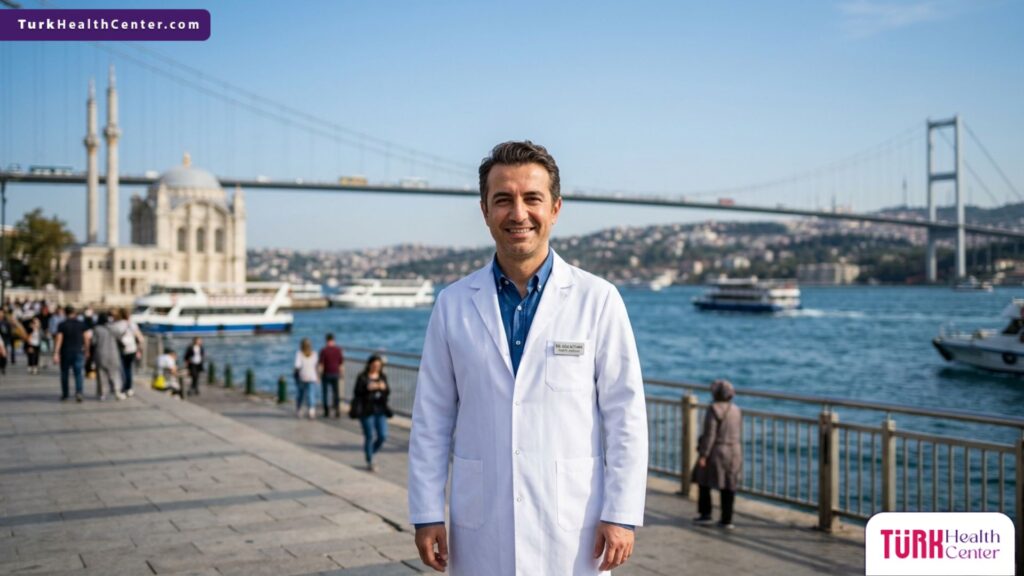 طبيب جراحة تجميل محترف في إسطنبول يقدم استشارات حول مخاطر تكبير الأرداف في تركيا أمام جسر البوسفور