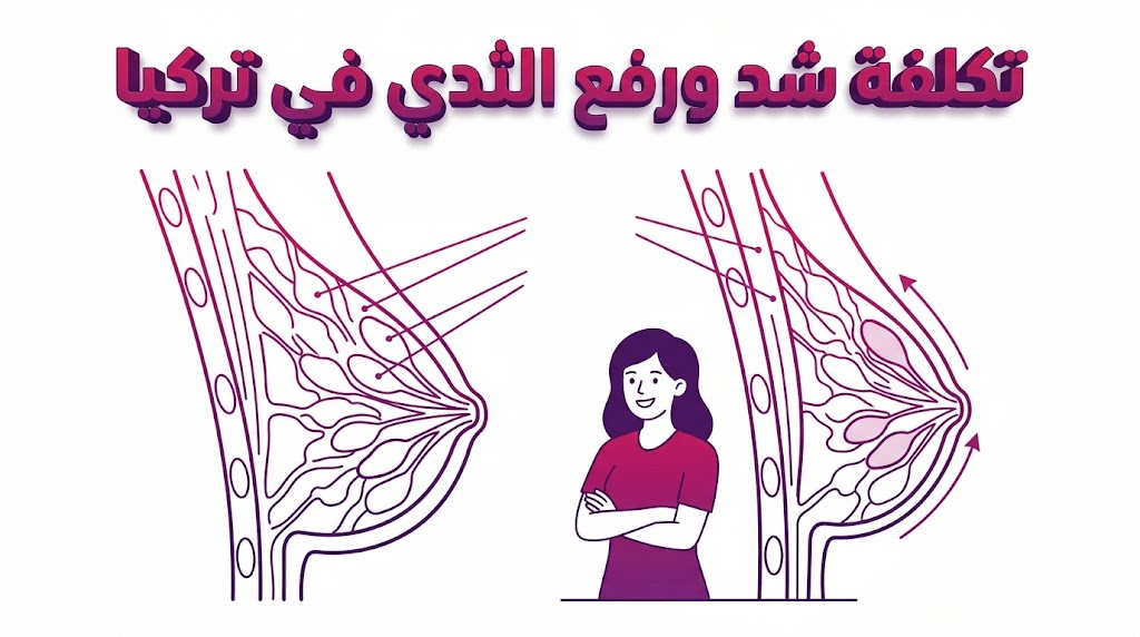  إنفوجرافيك طبي يشرح التشريح الداخلي لعملية تكلفة شد ورفع الثدي في تركيا بأسلوب الفيكتور التعليمي.