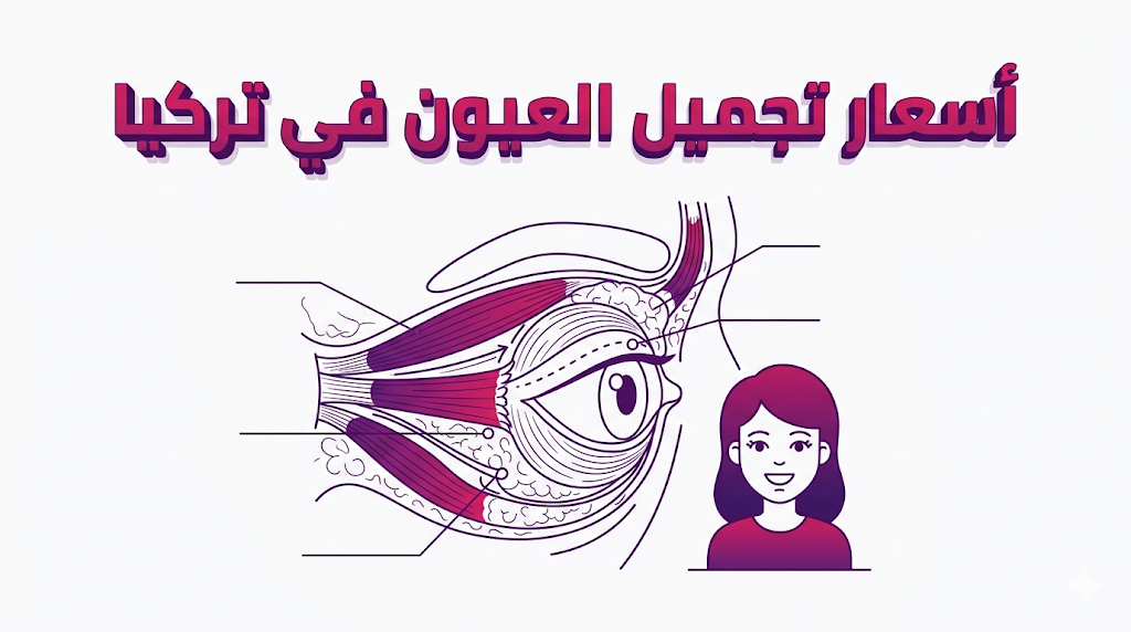 إنفوجرافيك طبي يشرح التشريح العلمي لعملية أسعار تجميل العيون في تركيا بأسلوب المتجهات.