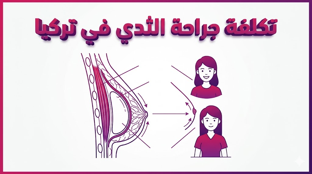 مخطط طبي تعليمي يوضح تشريح الصدر وتقنيات الزرع المرتبطة بـ تكلفة جراحة الثدي في تركيا.