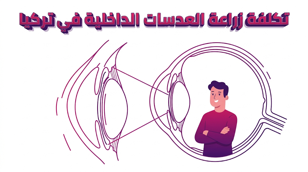 إنفوجرافيك طبي يوضح التشريح الداخلي للعين وكيفية توفير تكلفة زراعة العدسات الداخلية في تركيا معايير طبية عالية.