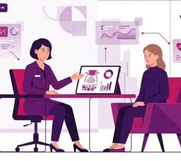 رسم توضيحي عصري يظهر طبيب يشرح للمريض تفاصيل تكلفة تذويب الدهون بالحرارة داخل عيادة فاخرة 