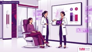 رسوم توضيحية لعيادة حديثة تشرح تكلفة شفط الدهون بالليزر في تركيا للمرضى 