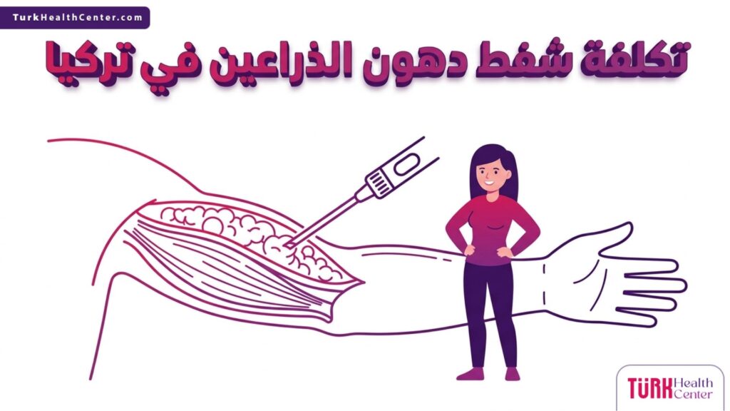 مخطط طبي دقيق يشرح آلية العملية بالتزامن مع تفاصيل تكلفة شفط دهون الذراعين في تركيا