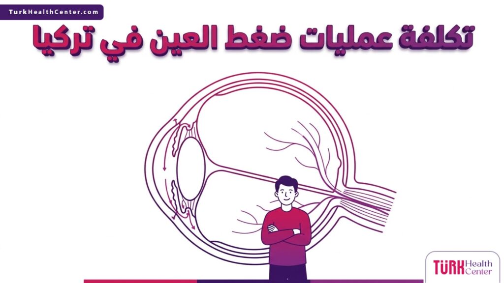 إنفوجرافيك طبي دقيق يوضح التشريح الداخلي للعين وقنوات التصريف المتعلقة بموضوع تكلفة عمليات ضغط العين في تركيا.