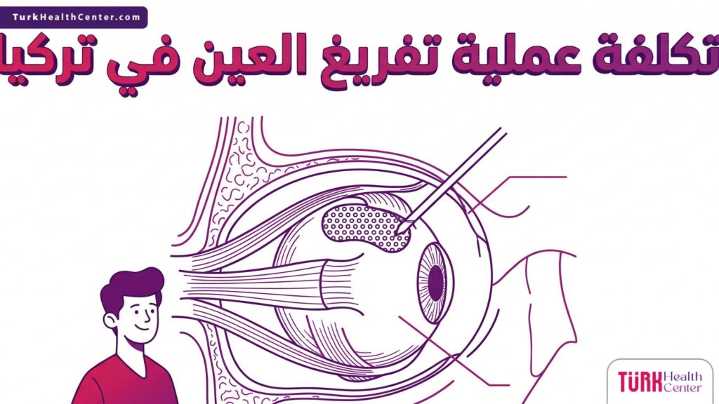 مخطط تشريحي يوضح الحفاظ على عضلات العين وتركيب الغرسات ضمن باقة تكلفة عملية تفريغ العين في تركيا.