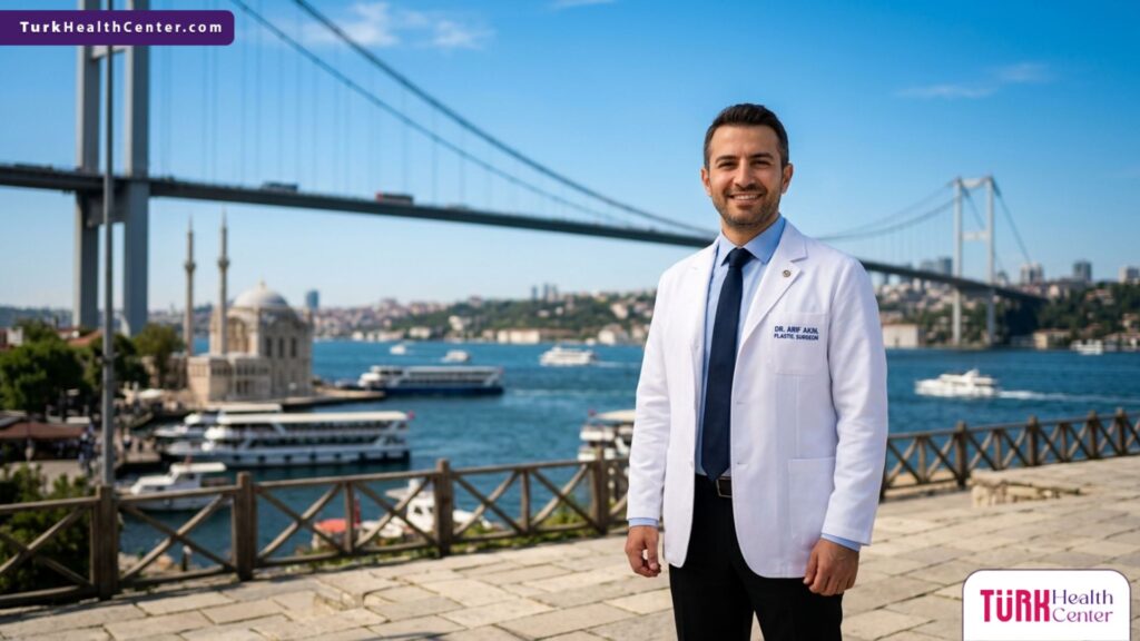 أفضل طبيب يتابع حالات سقوط الشعر بعد الزراعه يقف أمام جسر البوسفور في تركيا