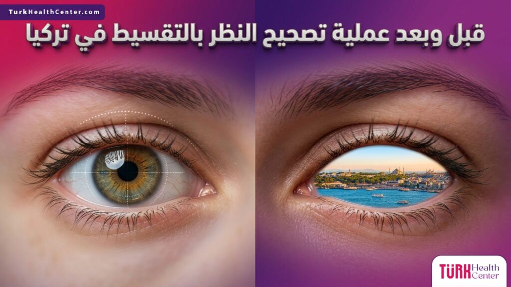مقارنة قبل وبعد توضح جودة الرؤية لمرضى عملية تصحيح النظر بالتقسيط في تركيا.