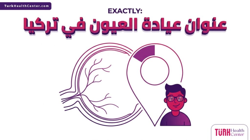 إنفوجرافيك طبي دقيق يوضح التشريح الهيكلي للعين وارتباطه بتحديد عنوان عيادة العيون في تركيا