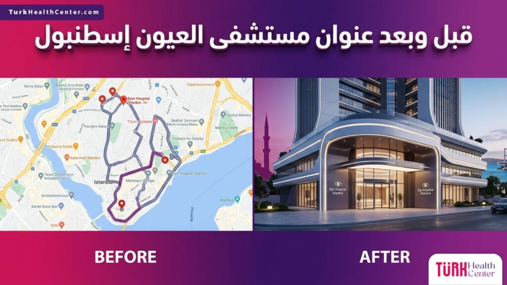 مقارنة تظهر التطور في سهولة الوصول إلى عنوان مستشفى العيون إسطنبول والخدمات الفاخرة