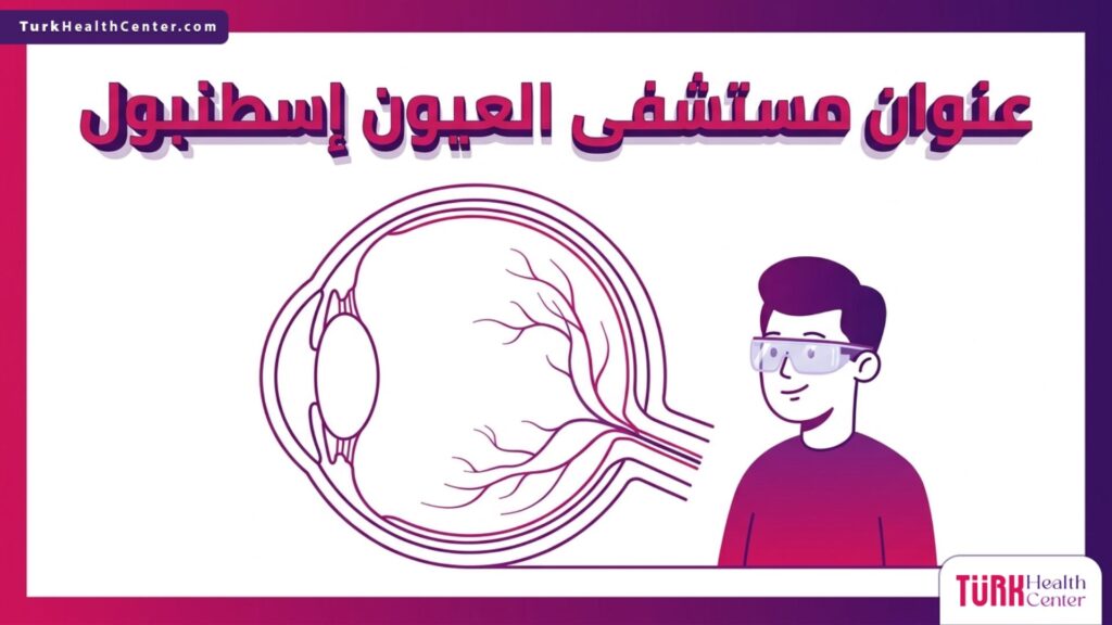 مخطط طبي تشريحي لتركيبة العين يوضح تخصصات عنوان مستشفى العيون إسطنبول