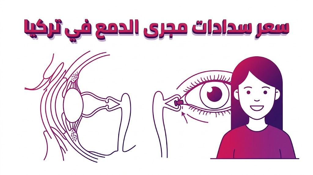 مخطط تشريحي يوضح آلية عمل سدادات العين لعلاج الجفاف وعلاقتها بموضوع سعر سدادات مجرى الدمع في تركيا.