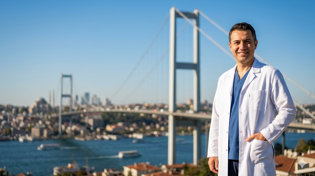 جراح تجميل خبير في تركيا متخصص في تقديم ميزات ​نحت البطن وإبراز العضلات أمام جسر البوسفور.