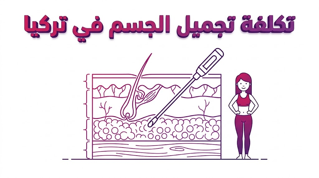 مخطط طبي توضيحي يظهر العلم وراء عمليات التنسيق وتفاصيل تكلفة تجميل الجسم في تركيا بشكل احترافي.