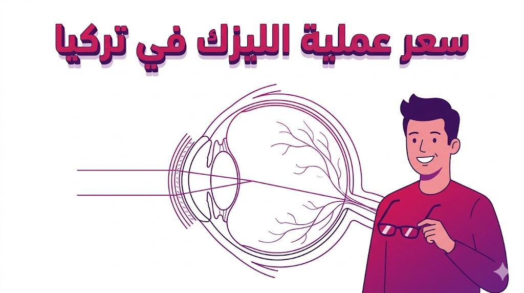  مخطط تشريحي تعليمي يوضح آلية تصحيح القرنية المرتبطة بـ سعر عملية الليزك في تركيا.