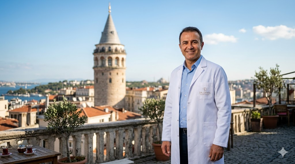  جراح تجميل خبير أمام برج غالاتا في إسطنبول، متخصص في تقديم أفضل تكلفة عملية تصغير الثدي.