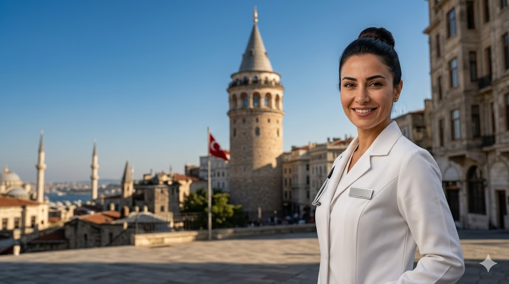 طبيب عيون متميز أمام برج غالاتا في إسطنبول يقدم استشارات حول سعر عملية تثبيت القرنية في تركيا.