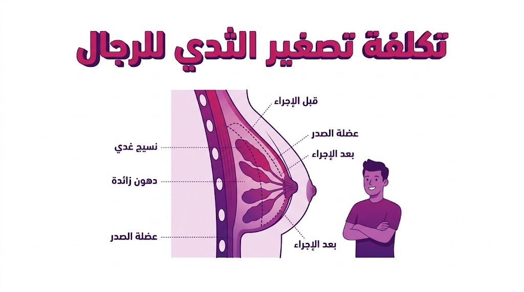  إنفوجرافيك تعليمي يوضح التشريح الداخلي للصدر وكيفية إجراء العملية لتقليل تكلفة تصغير الثدي للرجال من خلال فهم العلم خلفها.