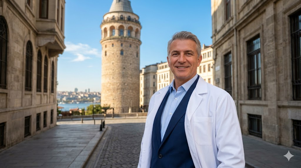  طبيب مختص في إسطنبول أمام برج غالاتا يقدم خدمات تتعلق بـ سعر عملية زرع العدسة فوق القزحية في تركيا.