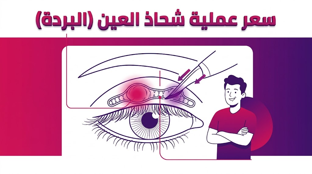 مخطط تشريحي يوضح آلية عمل الغدد الدهنية المرتبطة بـ سعر عملية شحاذ العين (البردة).