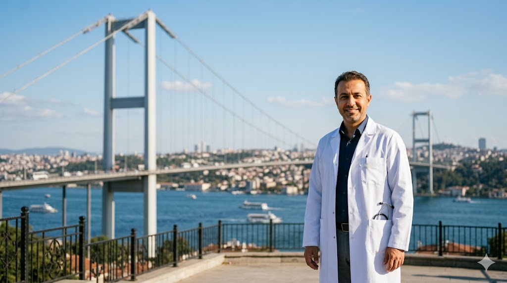 جراح تجميل خبير في اسطنبول يقدم أفضل سعر عملية شد الجفون في تركيا أمام جسر البوسفور.