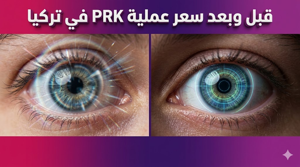  مقارنة قبل وبعد توضح تحسن الرؤية وتصحيح النظر المرتبط بـ سعر عملية PRK في تركيا.