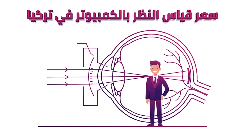  مخطط تشريحي يوضح دقة الفحص الرقمي للعين ضمن خدمة سعر قياس النظر بالكمبيوتر في تركيا.