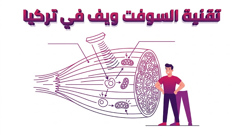  إنفوجرافيك تعليمي يوضح التغييرات الحيوية والأنسجة التي تستهدفها تقنية السوفت ويف في تركيا.