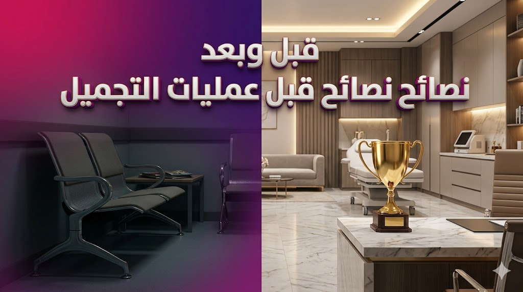  صورة مقارنة "قبل وبعد" توضح أهمية الالتزام بمجموعة نصائح قبل عمليات التجميل للوصول إلى التميز الطبي.