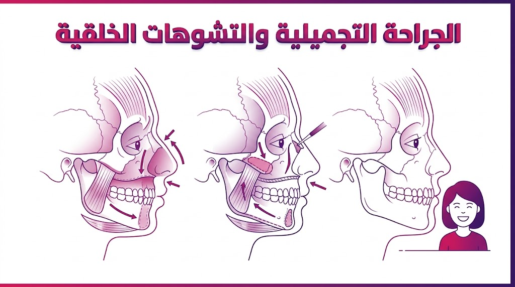  مخطط تشريحي فيكتور يوضح التفاصيل العلمية لعمليات الجراحة التجميلية والتشوهات الخلقية.