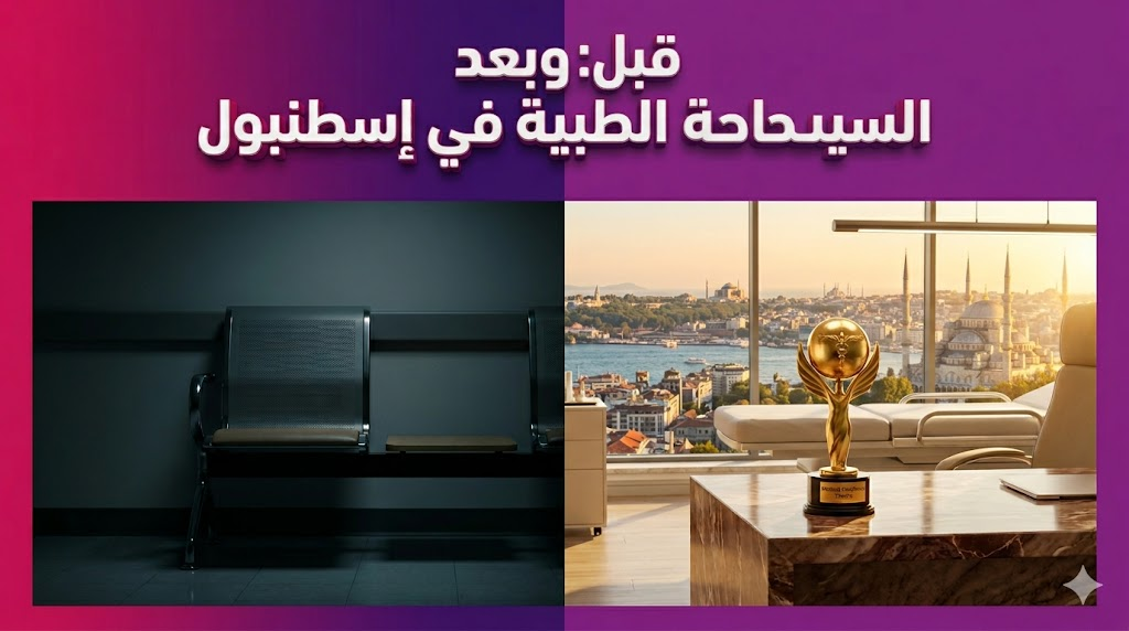 مقارنة قبل وبعد تبرز جودة السياحة الطبية في إسطنبول بين البحث عن العلاج والرفاهية الطبية المحققة.