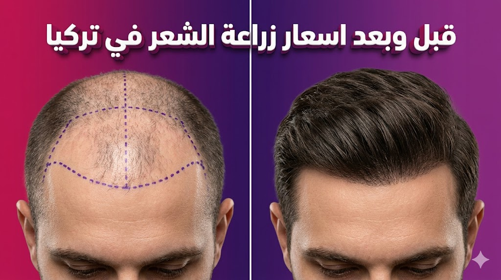 مقارنة واقعية توضح نتائج قبل وبعد اسعار زراعة الشعر في تركيا مع كثافة شعر مثالية.