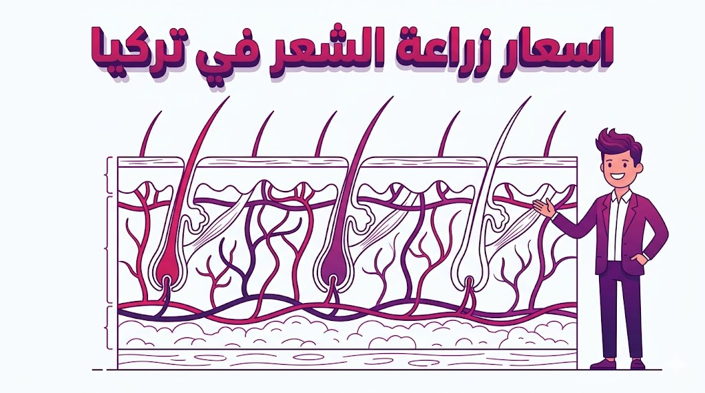  إنفوجرافيك طبي يشرح التشريح العلمي للبصيلات وعلاقته بـ اسعار زراعة الشعر في تركيا.