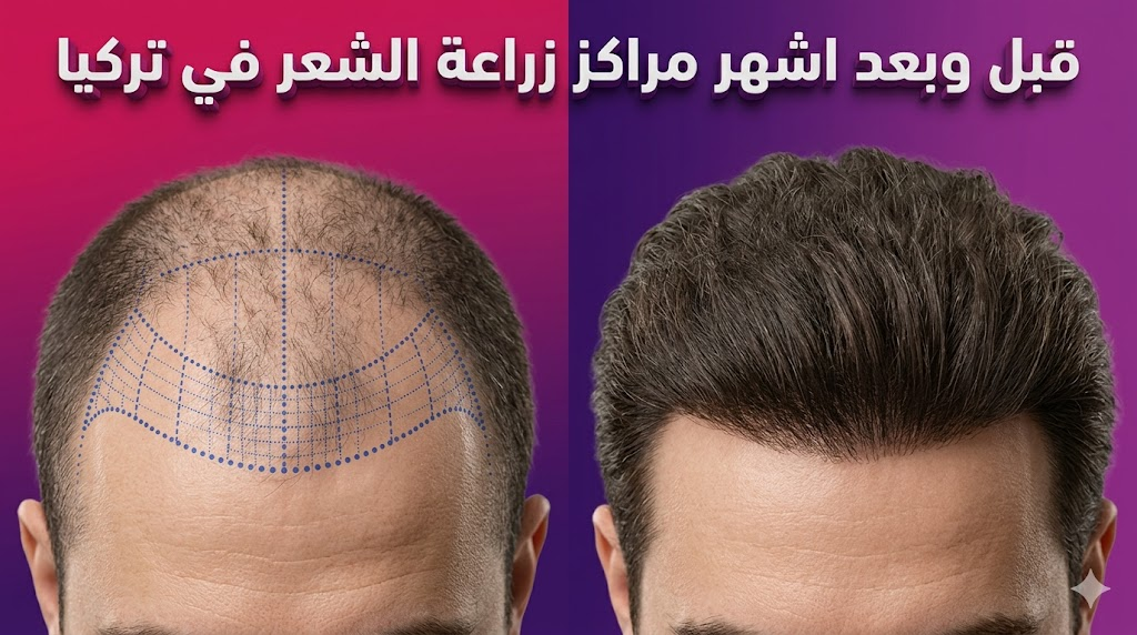 مقارنة قبل وبعد تظهر نتائج الكثافة الطبيعية لدى اشهر مراكز زراعة الشعر في تركيا مع تخطيط جراحي دقيق.