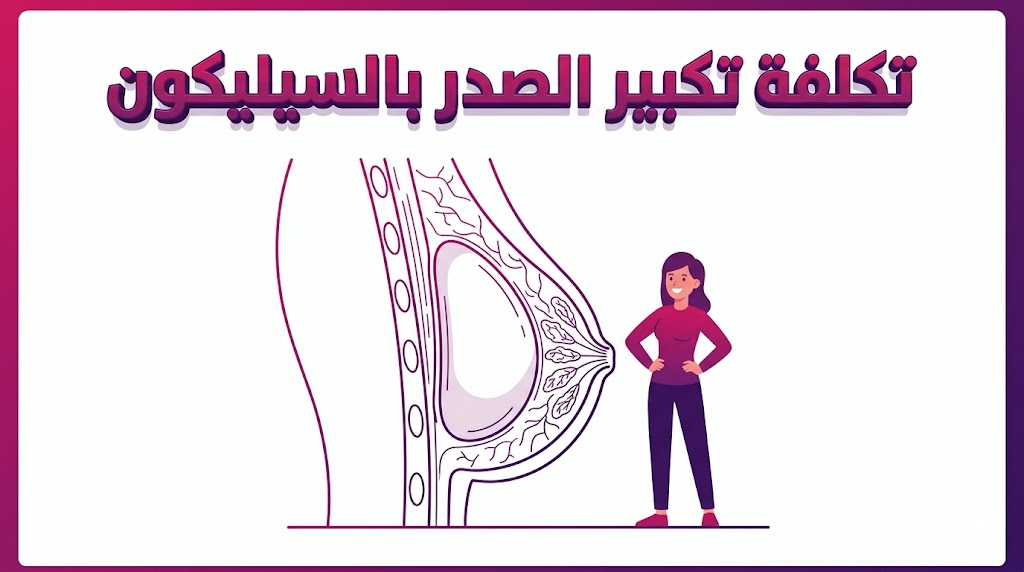 مخطط تشريحي يوضح كيفية وضع الحشوة وجودتها المرتبطة بـ تكلفة تكبير الصدر بالسيليكون.