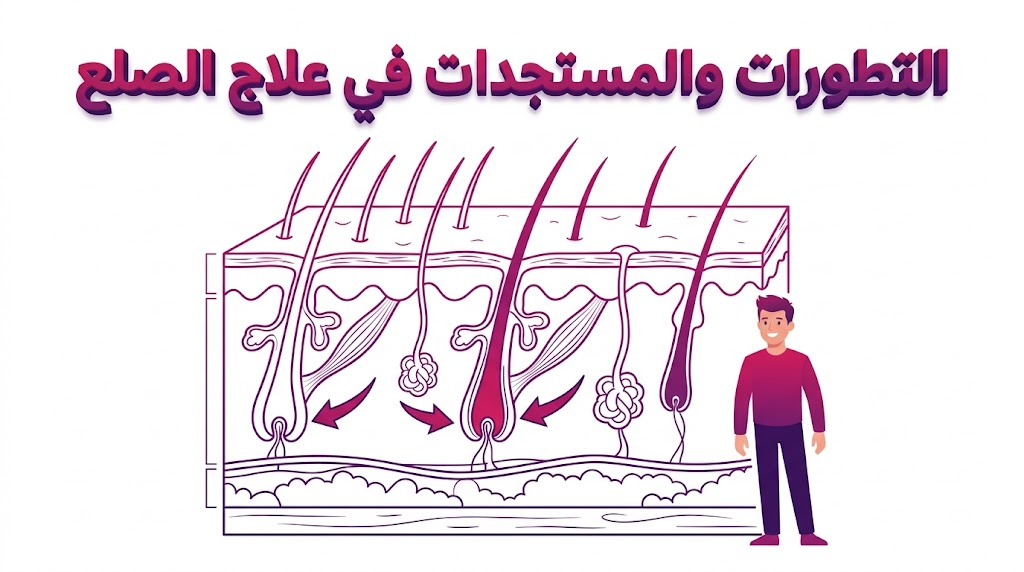 إنفوجرافيك تشريحي يوضح البنية العلمية للبصيلات ضمن التطورات والمستجدات في علاج الصلع.