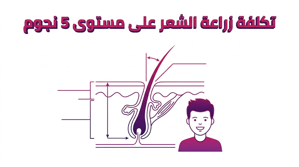  إنفوجرافيك طبي يوضح العلم وراء تكلفة زراعة الشعر على مستوى 5 نجوم وتفاصيل زراعة البصيلات.