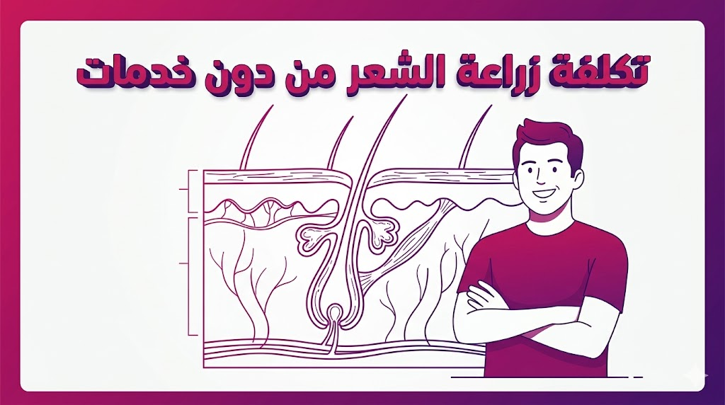  إنفوجرافيك طبي يوضح التشريح العلمي للبصيلات المتعلق بـ تكلفة زراعة الشعر من دون خدمات بشكل احترافي.