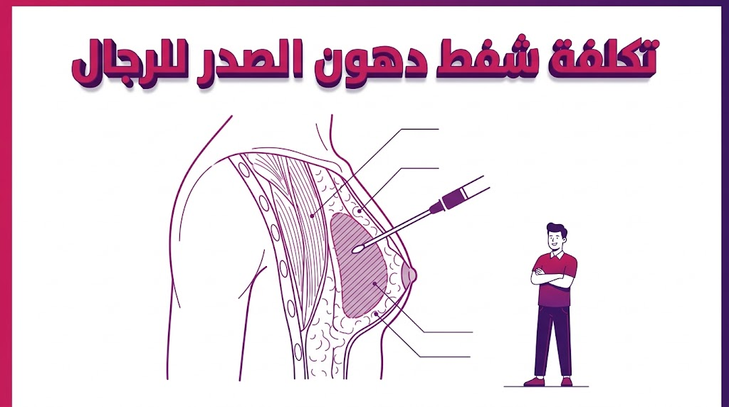  إنفوجرافيك طبي يوضح التشريح الداخلي لعملية تكلفة شفط دهون الصدر للرجال بشكل علمي.