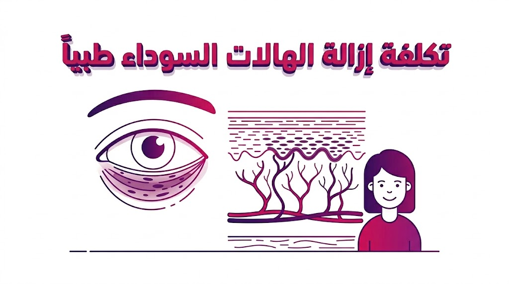 إنفوجرافيك طبي يشرح التشريح الداخلي للعين والتقنيات المتعلقة بـ تكلفة إزالة الهالات السوداء طبياً.