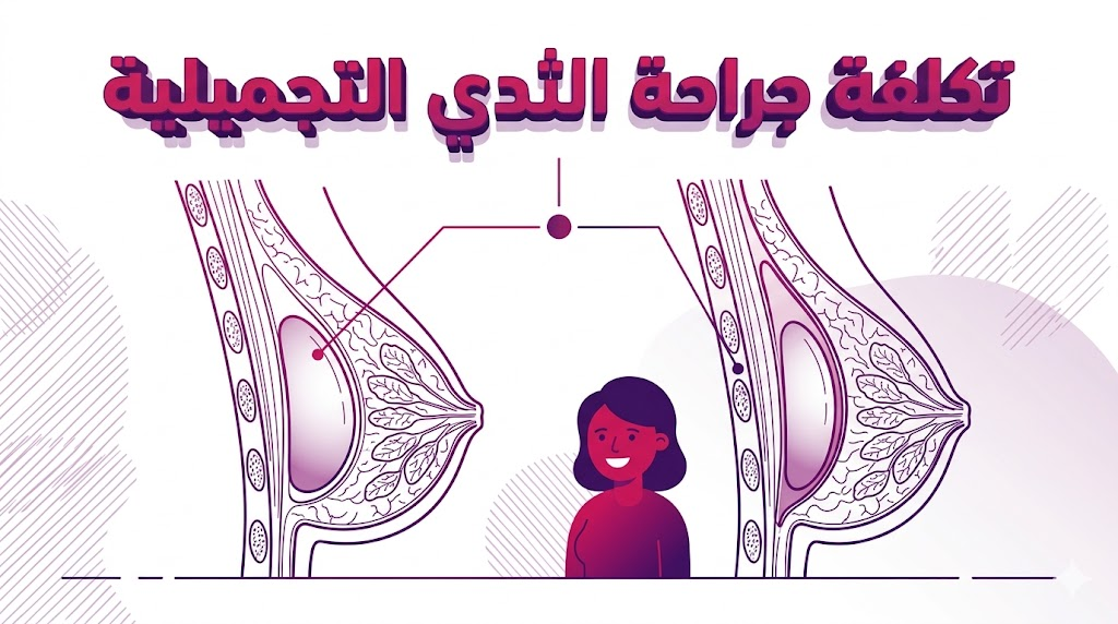 مخطط تشريحي تعليمي يوضح تفاصيل غرسات الصدر وعلاقتها بموضوع تكلفة جراحة الثدي التجميلية.