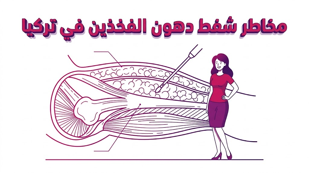  مخطط تشريحي يوضح الطبقات الدهنية والعضلية المتعلقة بـ مخاطر شفط دهون الفخذين في تركيا بأسلوب الفيكتور.