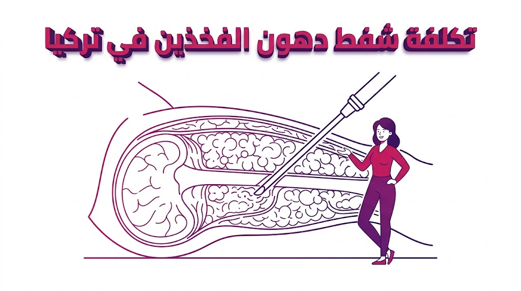  مخطط تشريحي يوضح التقنيات المستخدمة في تكلفة شفط دهون الفخذين في تركيا.