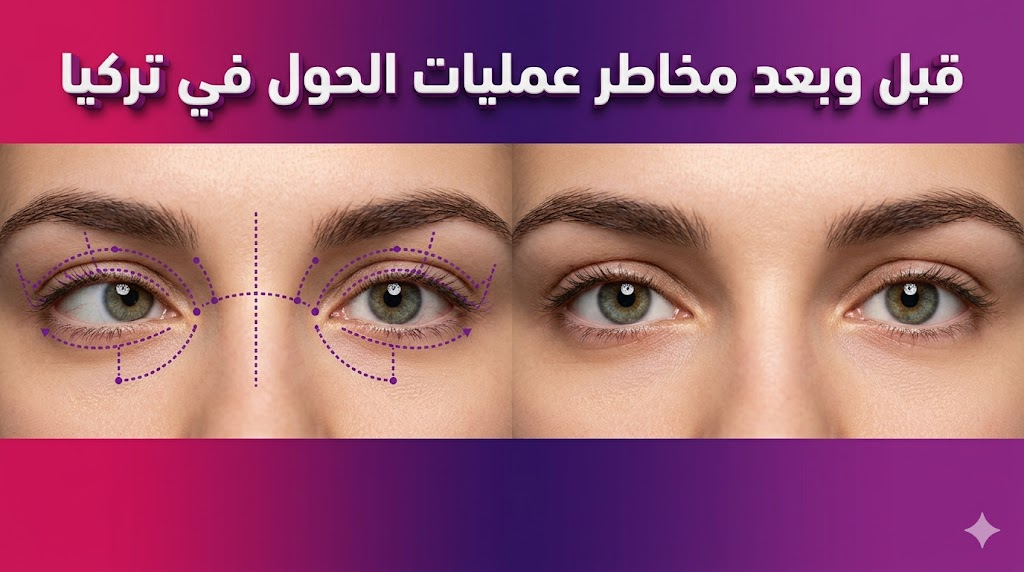  صورة "قبل وبعد" توضح نتائج تصحيح استقامة العين وتجنب مخاطر عمليات الحول في تركيا من خلال التدخل الجراحي الدقيق.