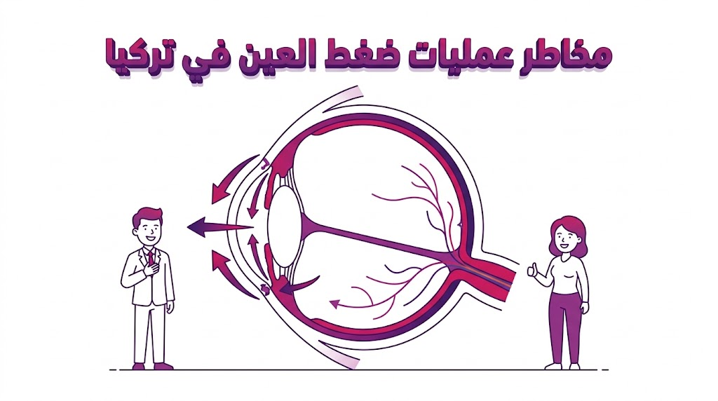  مخطط تشريحي يوضح البنية الداخلية للعين والعلوم المتعلقة بتجنب مخاطر عمليات ضغط العين في تركيا.