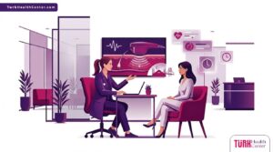 رسوم توضيحية لعيادة حديثة تشرح تقنية الأولثيرا في تركيا لشد الوجه 